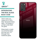 Wine Red Glass Case For Poco M3