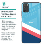 Pink & White Stripes Glass Case For Poco M3