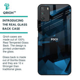 Polygonal Blue Box Glass Case For Poco M3