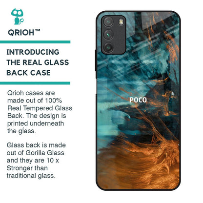 Golden Splash Glass Case for Poco M3