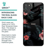 Tropical Art Flower Glass Case for Poco M3