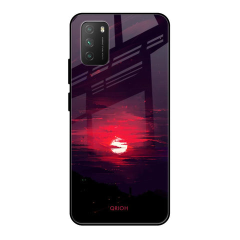 Morning Red Sky Poco M3 Glass Cases & Covers Online