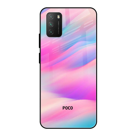 Colorful Waves Poco M3 Glass Cases & Covers Online