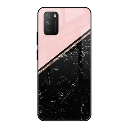 Marble Texture Pink Poco M3 Glass Cases & Covers Online