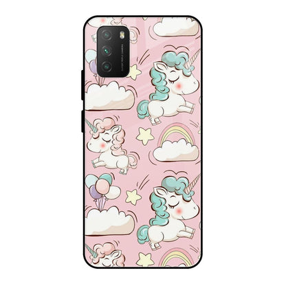 Balloon Unicorn Poco M3 Glass Cases & Covers Online