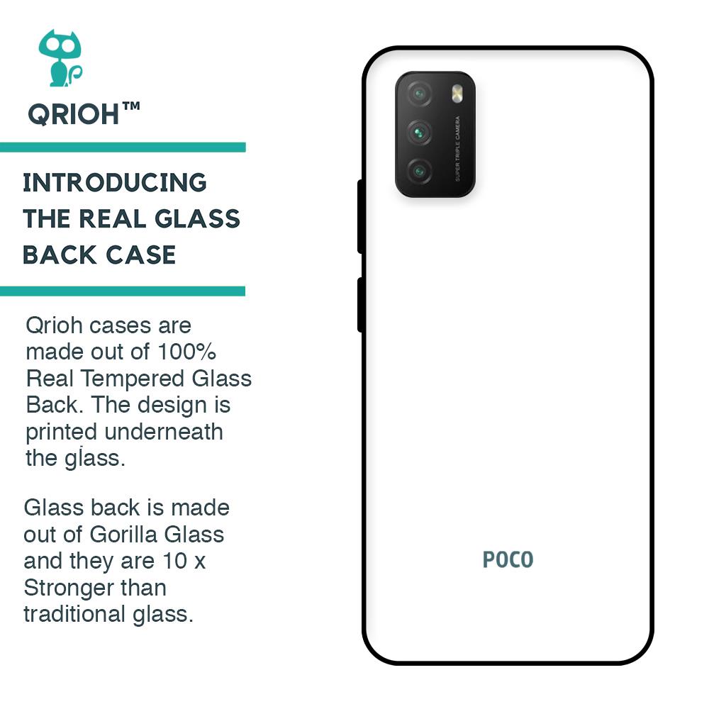 Arctic White Glass Case for Poco M3