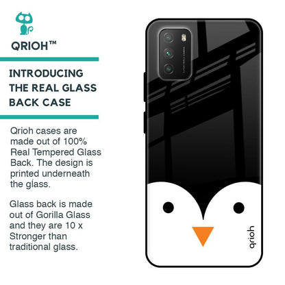 Cute Penguin Glass Case for Poco M3