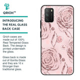 Shimmer Roses Glass case for Poco M3