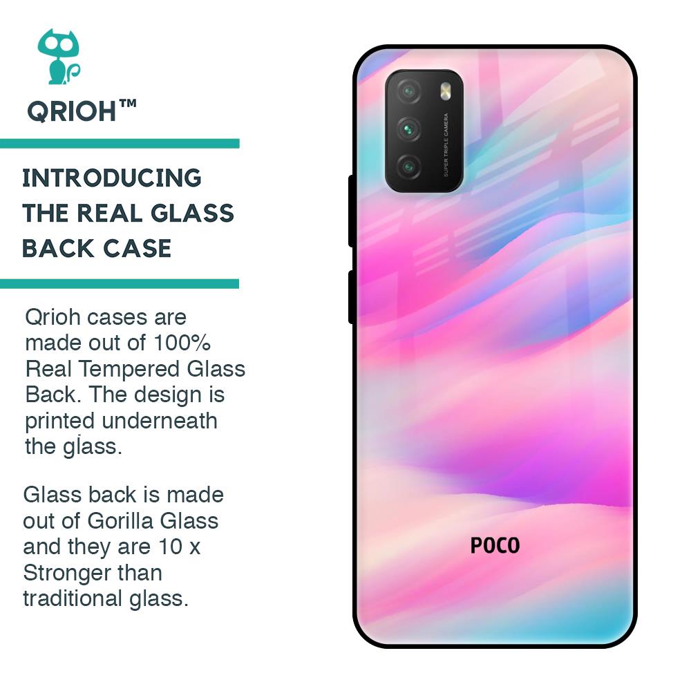 Colorful Waves Glass case for Poco M3