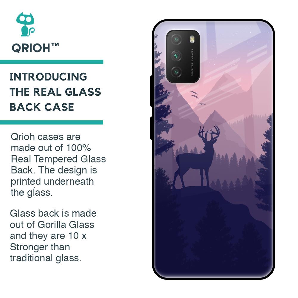 Deer In Night Glass Case For Poco M3