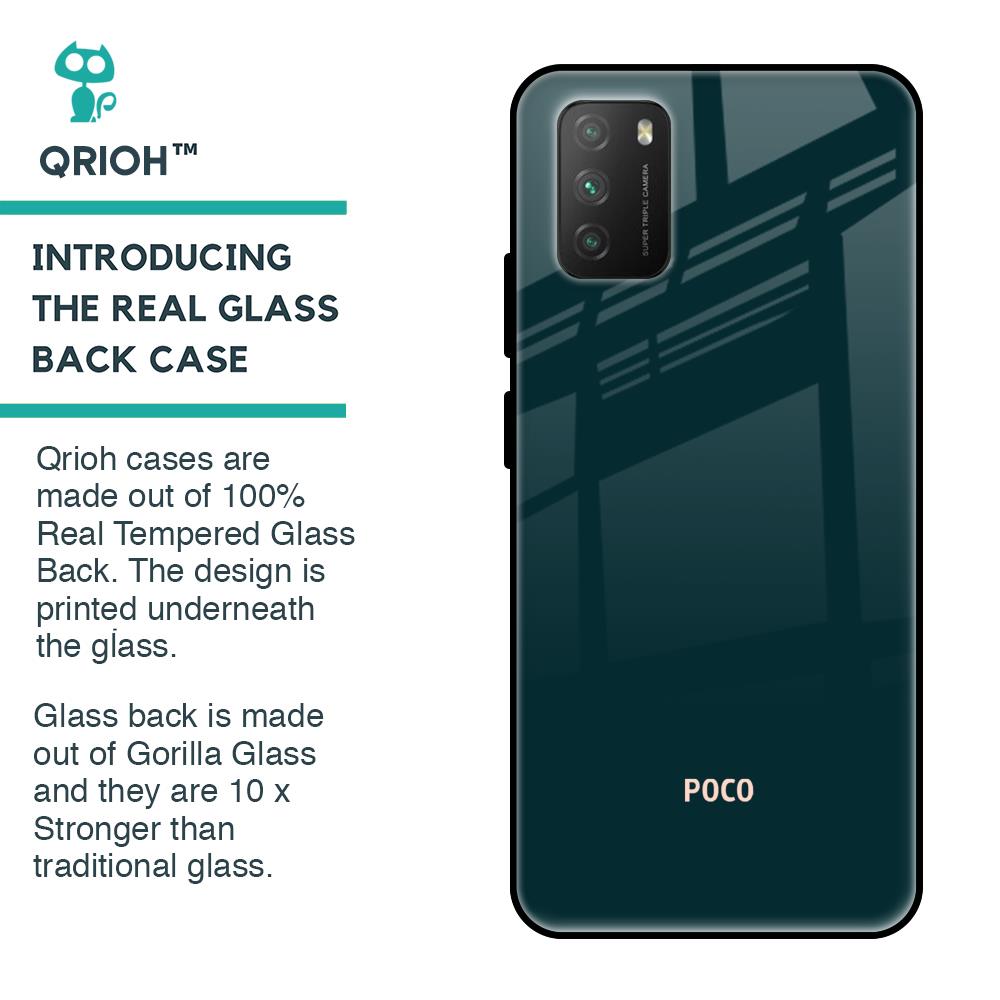 Hunter Green Glass Case For Poco M3