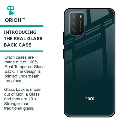 Hunter Green Glass Case For Poco M3