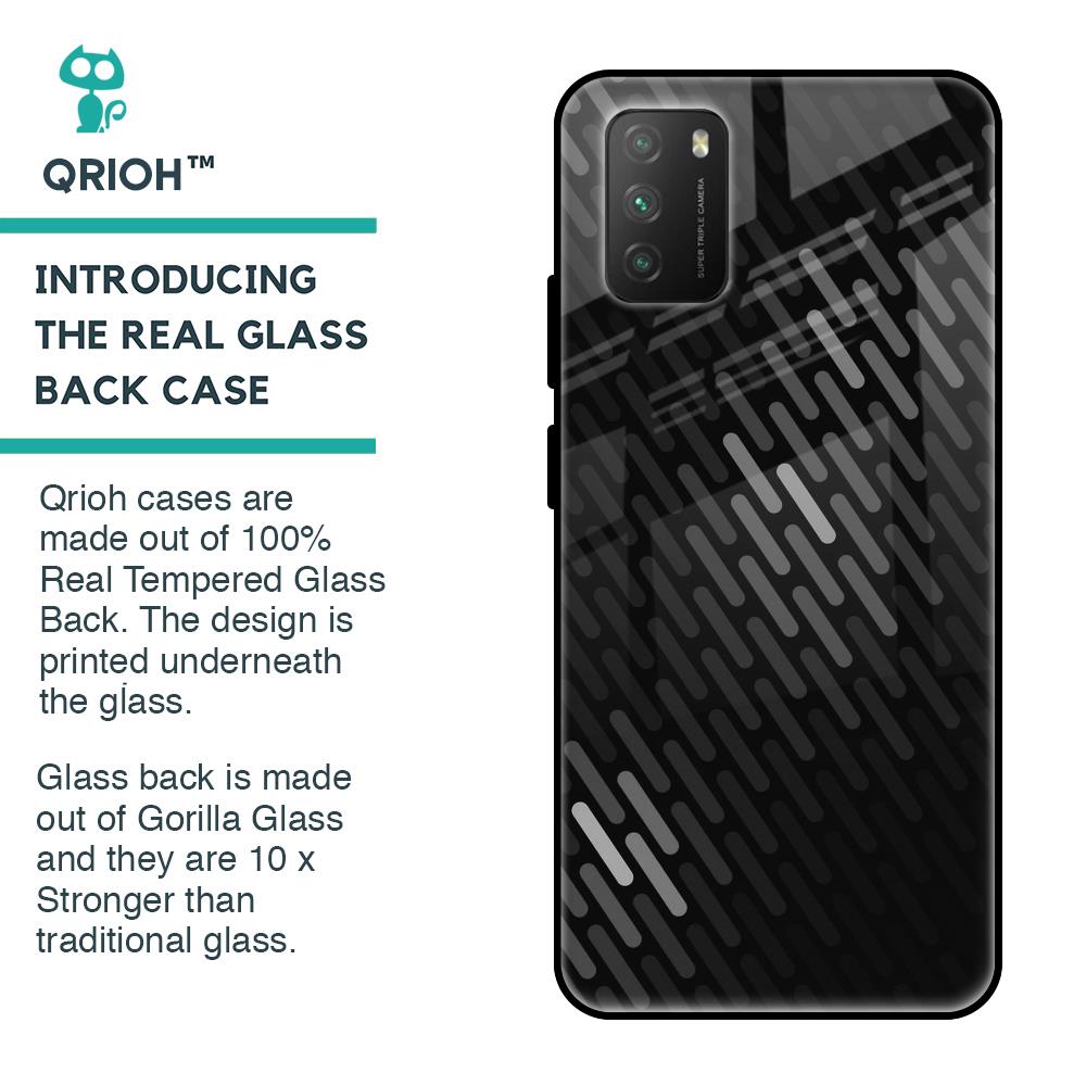 Dark Abstract Pattern Glass Case For Poco M3