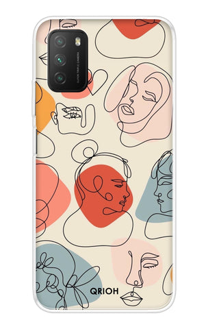 Abstract Faces Poco M3 Back Cover