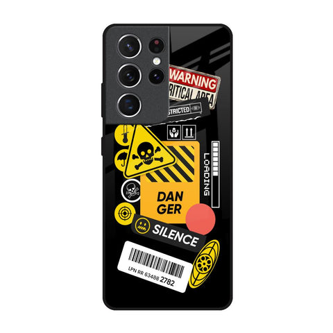 Danger Signs Samsung Galaxy S21 Ultra Glass Back Cover Online
