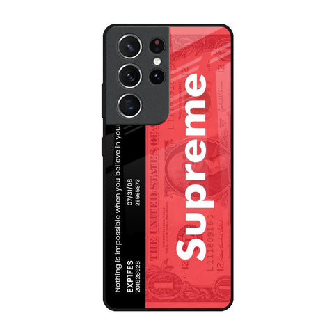 Supreme Ticket Samsung Galaxy S21 Ultra Glass Back Cover Online