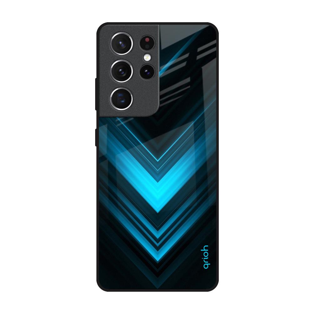 Vertical Blue Arrow Samsung Galaxy S21 Ultra Glass Back Cover Online