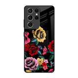 Floral Decorative Samsung Galaxy S21 Ultra Glass Back Cover Online