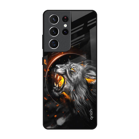 Aggressive Lion Samsung Galaxy S21 Ultra Glass Back Cover Online