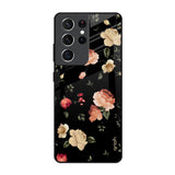 Black Spring Floral Samsung Galaxy S21 Ultra Glass Back Cover Online