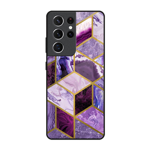 Purple Rhombus Marble Samsung Galaxy S21 Ultra Glass Back Cover Online