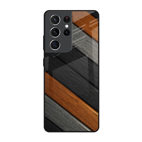 Tri Color Wood Samsung Galaxy S21 Ultra Glass Back Cover Online