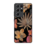 Lines Pattern Flowers Samsung Galaxy S21 Ultra Glass Back Cover Online