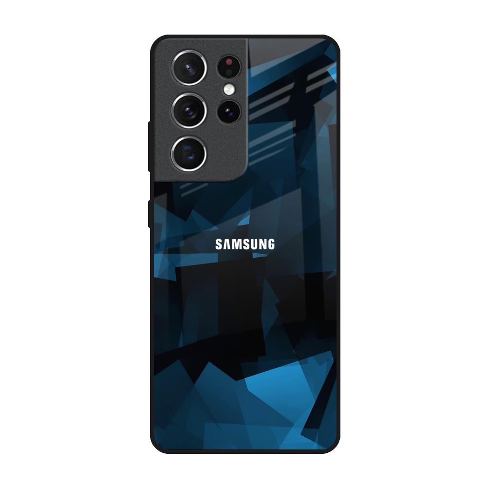 Polygonal Blue Box Samsung Galaxy S21 Ultra Glass Back Cover Online