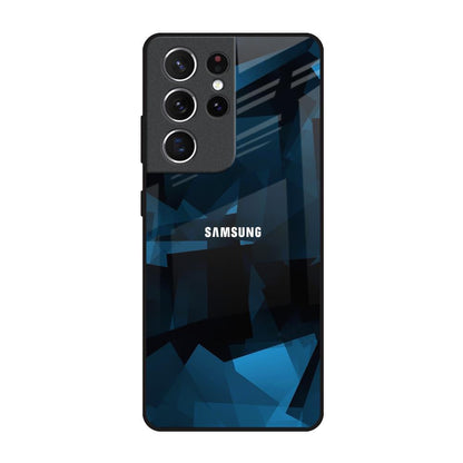 Polygonal Blue Box Samsung Galaxy S21 Ultra Glass Back Cover Online