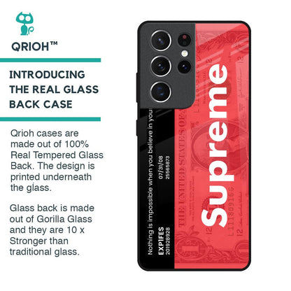 Supreme Ticket Glass Case for Samsung Galaxy S21 Ultra