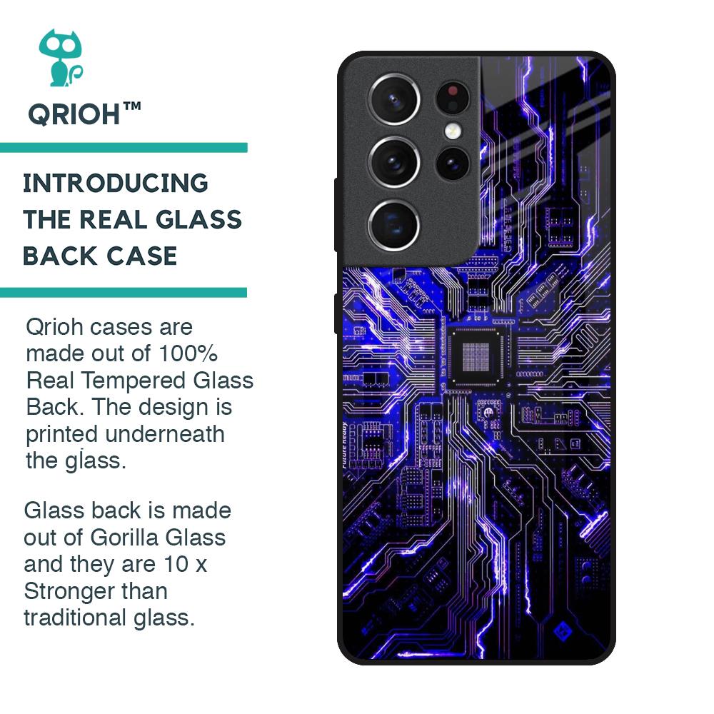 Techno Color Pattern Glass Case For Samsung Galaxy S21 Ultra
