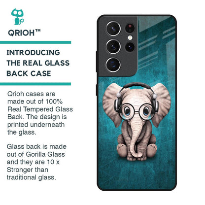 Adorable Baby Elephant Glass Case For Samsung Galaxy S21 Ultra