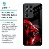 Red Angry Lion Glass Case for Samsung Galaxy S21 Ultra