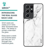 Modern White Marble Glass Case for Samsung Galaxy S21 Ultra