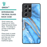 Vibrant Blue Marble Glass Case for Samsung Galaxy S21 Ultra