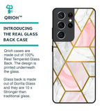 Geometrical Marble Glass Case for Samsung Galaxy S21 Ultra