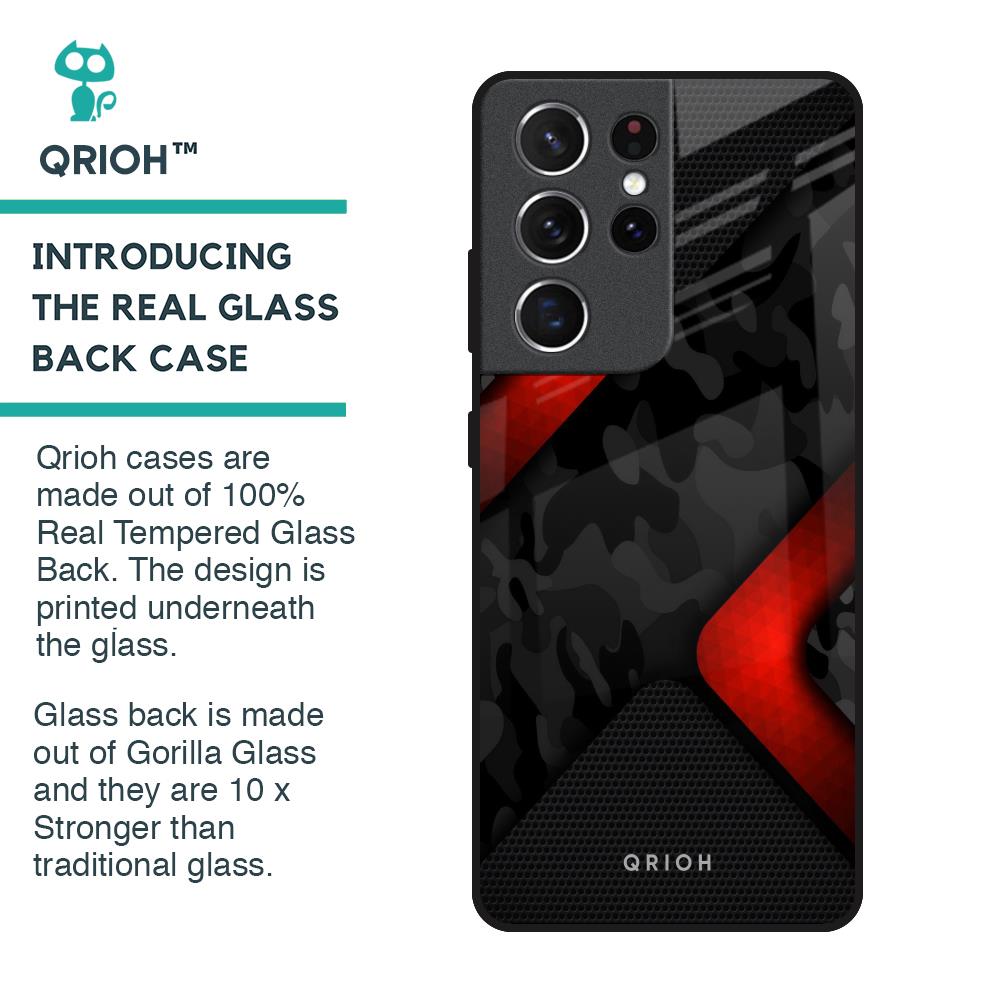 Modern Camo Abstract Glass Case for Samsung Galaxy S21 Ultra