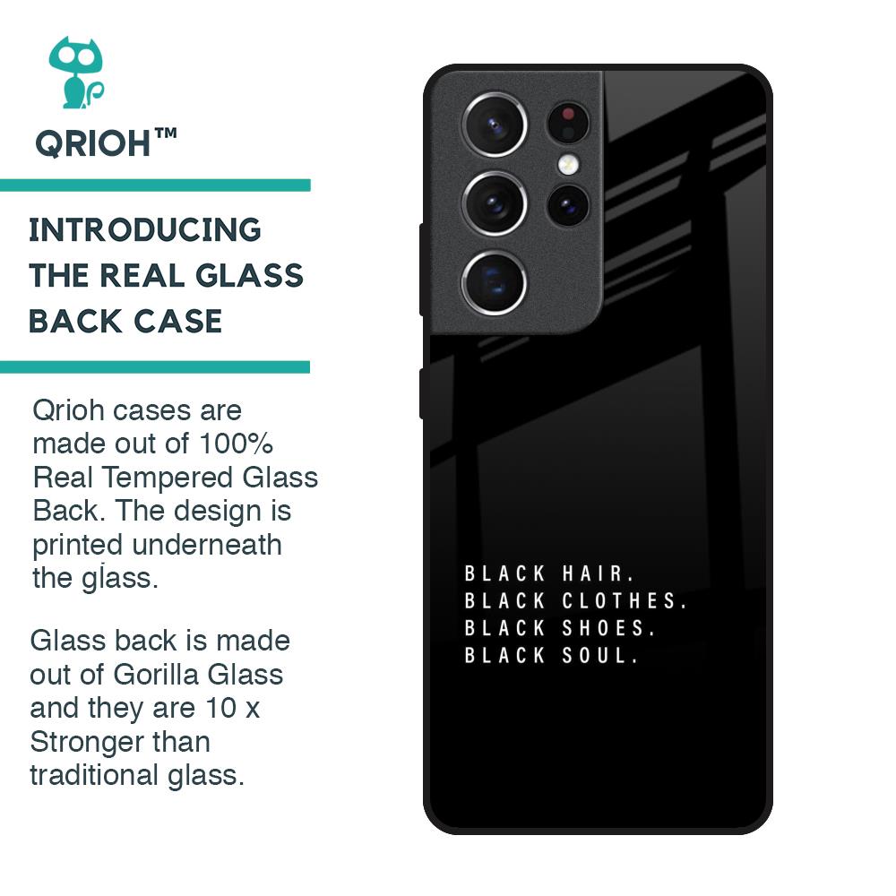 Black Soul Glass Case for Samsung Galaxy S21 Ultra
