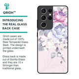 Elegant Floral Glass Case for Samsung Galaxy S21 Ultra