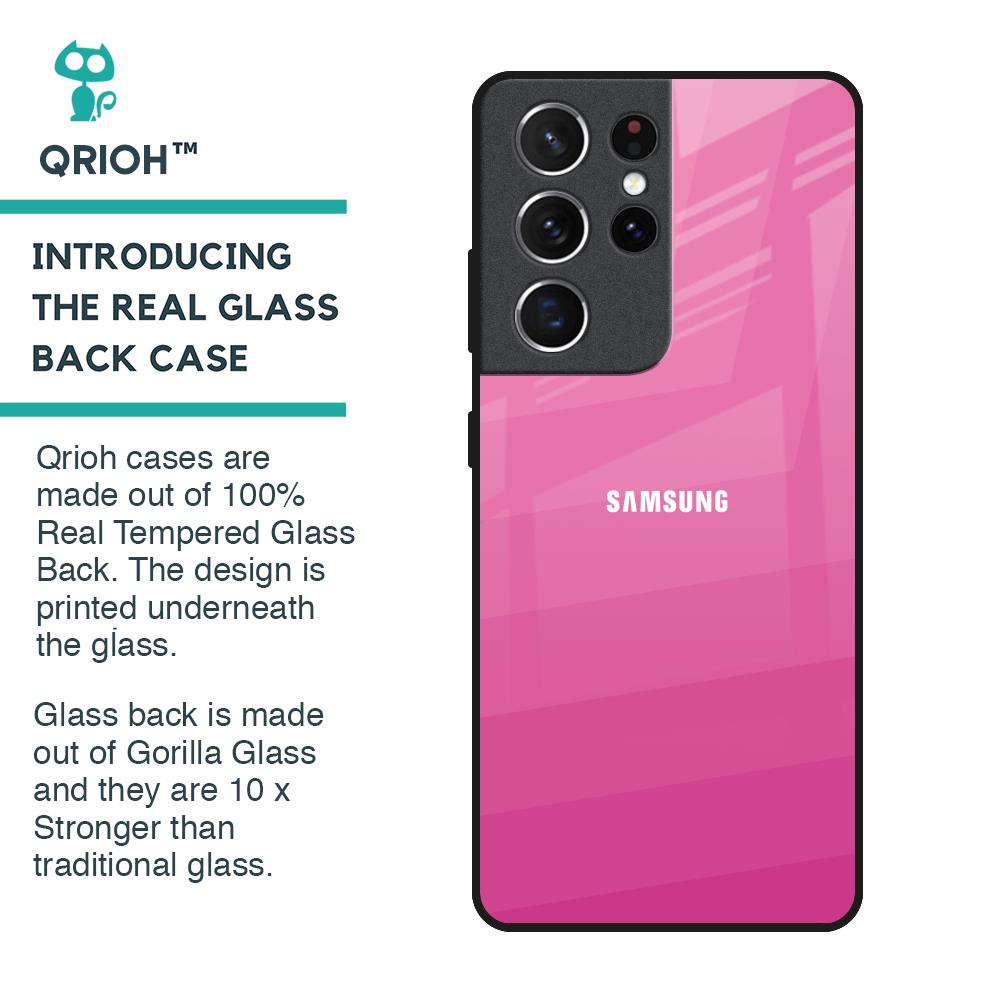 Pink Ribbon Caddy Glass Case for Samsung Galaxy S21 Ultra