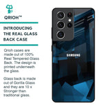 Polygonal Blue Box Glass Case For Samsung Galaxy S21 Ultra