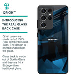 Polygonal Blue Box Glass Case For Samsung Galaxy S21 Ultra