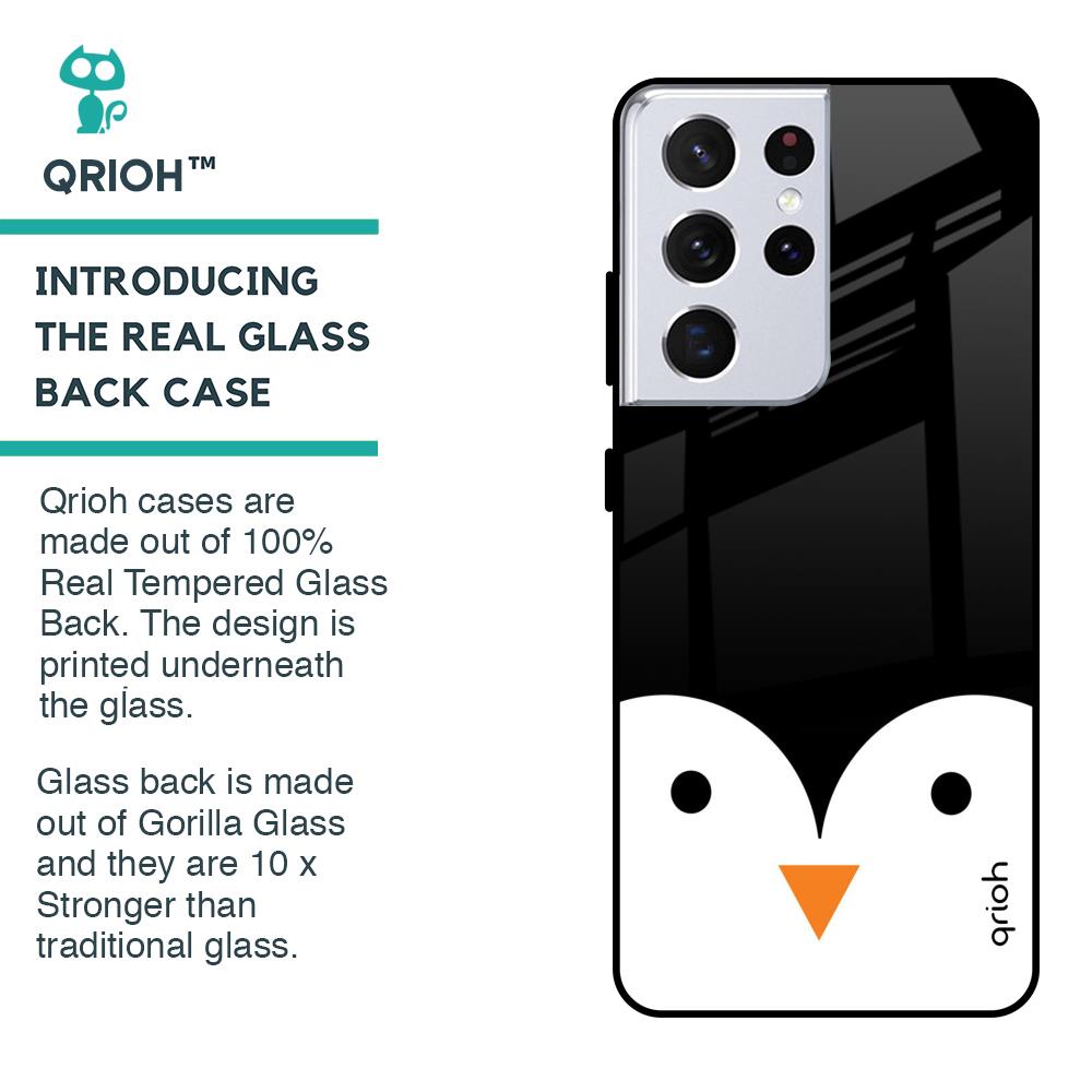 Cute Penguin Glass Case for Samsung Galaxy S21 Ultra