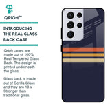 Tricolor Stripes Glass Case For Samsung Galaxy S21 Ultra