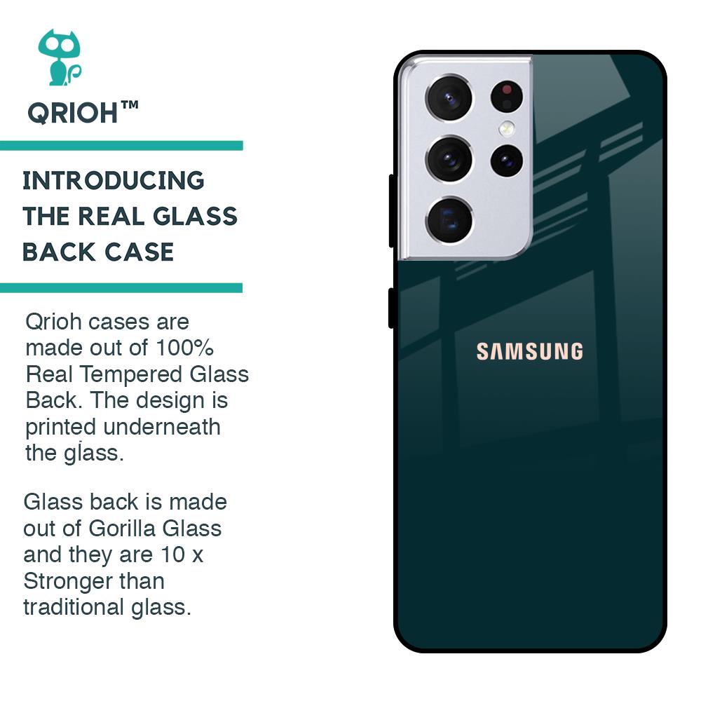 Hunter Green Glass Case For Samsung Galaxy S21 Ultra