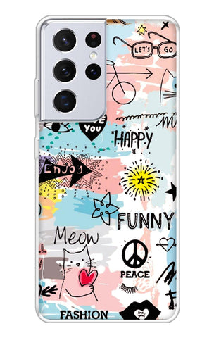 Happy Doodle Samsung Galaxy S21 Ultra Back Cover
