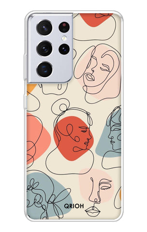 Abstract Faces Samsung Galaxy S21 Ultra Back Cover