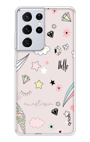 Unicorn Doodle Samsung Galaxy S21 Ultra Back Cover