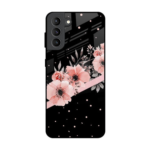 Floral Black Band Samsung Galaxy S21 Plus Glass Back Cover Online