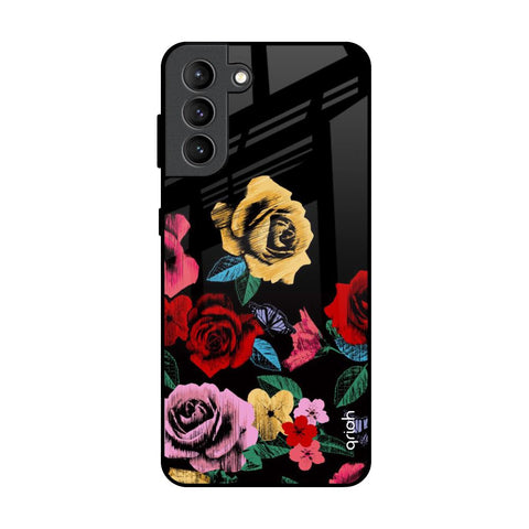 Floral Decorative Samsung Galaxy S21 Plus Glass Back Cover Online